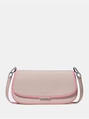 Kate Spade Quinn Grain Leather Mini Crossbody Bag, Powdered Sugar Pink NEW NWT